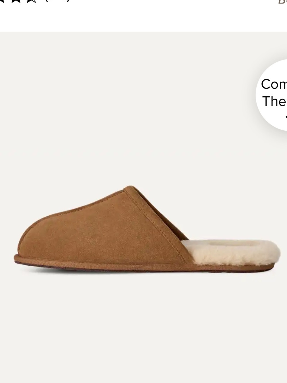 UGG Chestnut Suede Slide Slipper with Shearling - Picture 3 of 9